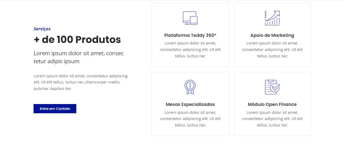Bloco com 4 Benefícios - branco